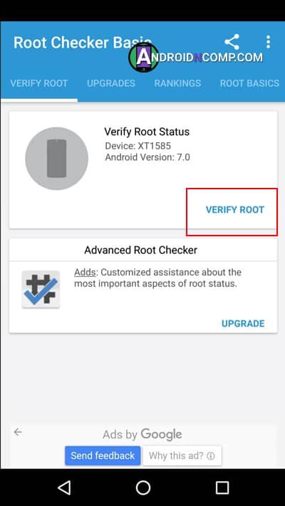 root check button