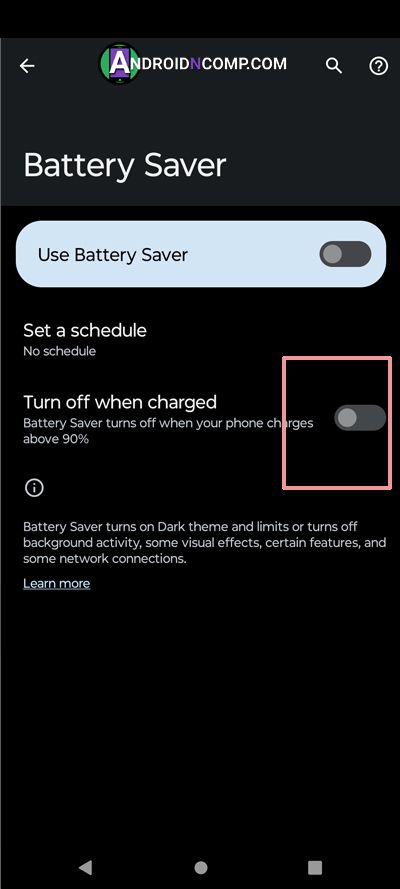 Turn off at full charge