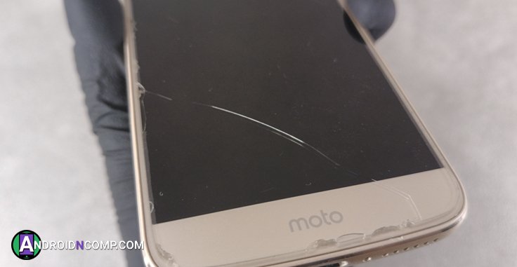 Cracked tempered glass.